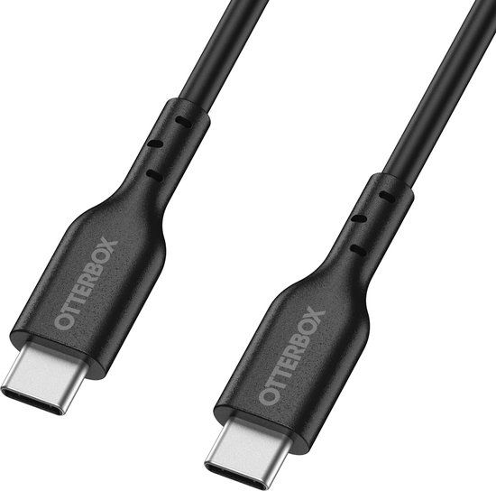 OtterBox USB-C naar USB-C PD Kabel Fast Charge - Gevlochten Nylon - 60W - 480Mbps Dataoverdracht - 2M Zwart