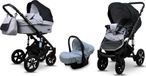 BabyLux® Sky Lark | Set de poussette 3 en 1 | Silver Flex Black | Poussette combinée | Ensemble de poussette