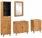 Maison Exclusive - Ensemble de meubles de salle de bain avec étagère 4 pièces Bois composite brun