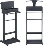 en.casa Dressboy kledingrek met opbergdoos 110x43,5x34,5 cm grijs