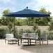 Maison Exclusive - Parasol de jardin avec éclairage LED, mât en acier, bleu azur, 350 cm