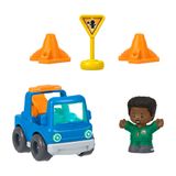 Fisher-Price Little People Slepen en Gaan Langs de Weg, set met figuur en voertuig, 5 onderdelen
