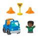 Fisher-Price Little People Slepen en Gaan Langs de Weg, set met figuur en voertuig, 5 onderdelen