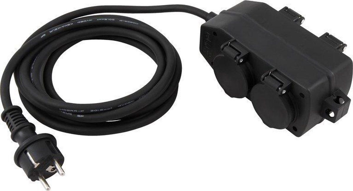 McPower Robuuste stekkerdoos buiten - IP44 Spatwaterdicht - 4-voudig - 3 meter