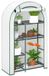 Mini-serre - 4-étagères - Couverture en plastique - Portable - Porte roulante - 100x45x160 cm - Blanc