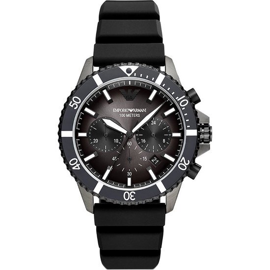 Emporio Armani Diver AR11515 Horloge - Siliconen - Zwart - &#216; 43 mm