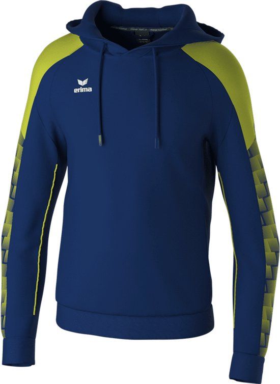 Erima Evo Star Sweatshirt Met Capuchon Kinderen - Marine / Geel - Maat 116