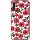 Samsung Galaxy A50/A50s Fleurs de pavot bedrukt siliconen hoesje