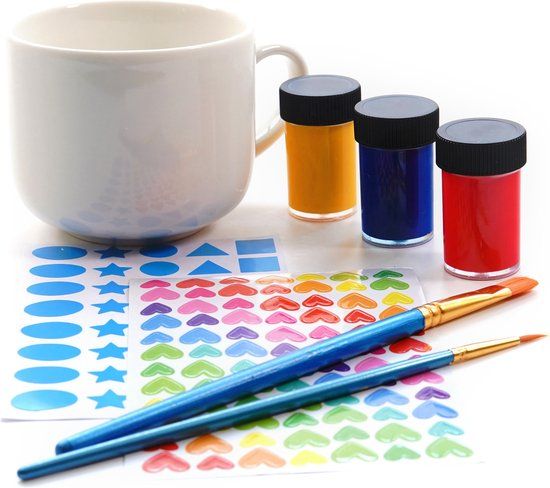 Kikkerland Creatieve DIY Set - Beker Versieren