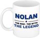 Bellatio Decorations naam cadeau mok - Nolan - man myth legend - koffiemok - 300 ml - collega - vaderdag