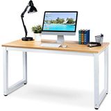 BAKAJI Computerbureau, werktafel, pc-tafelblad, MDF-plaat met metalen frame, meubelstuk voor thuis, kantoor, kinderkamer, modern design, afmetingen 120 x 60 x 70 cm, eenheidsmaat