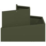 VidaXL Plantenbak Staal Olijf 60 x 60 x 50 cm