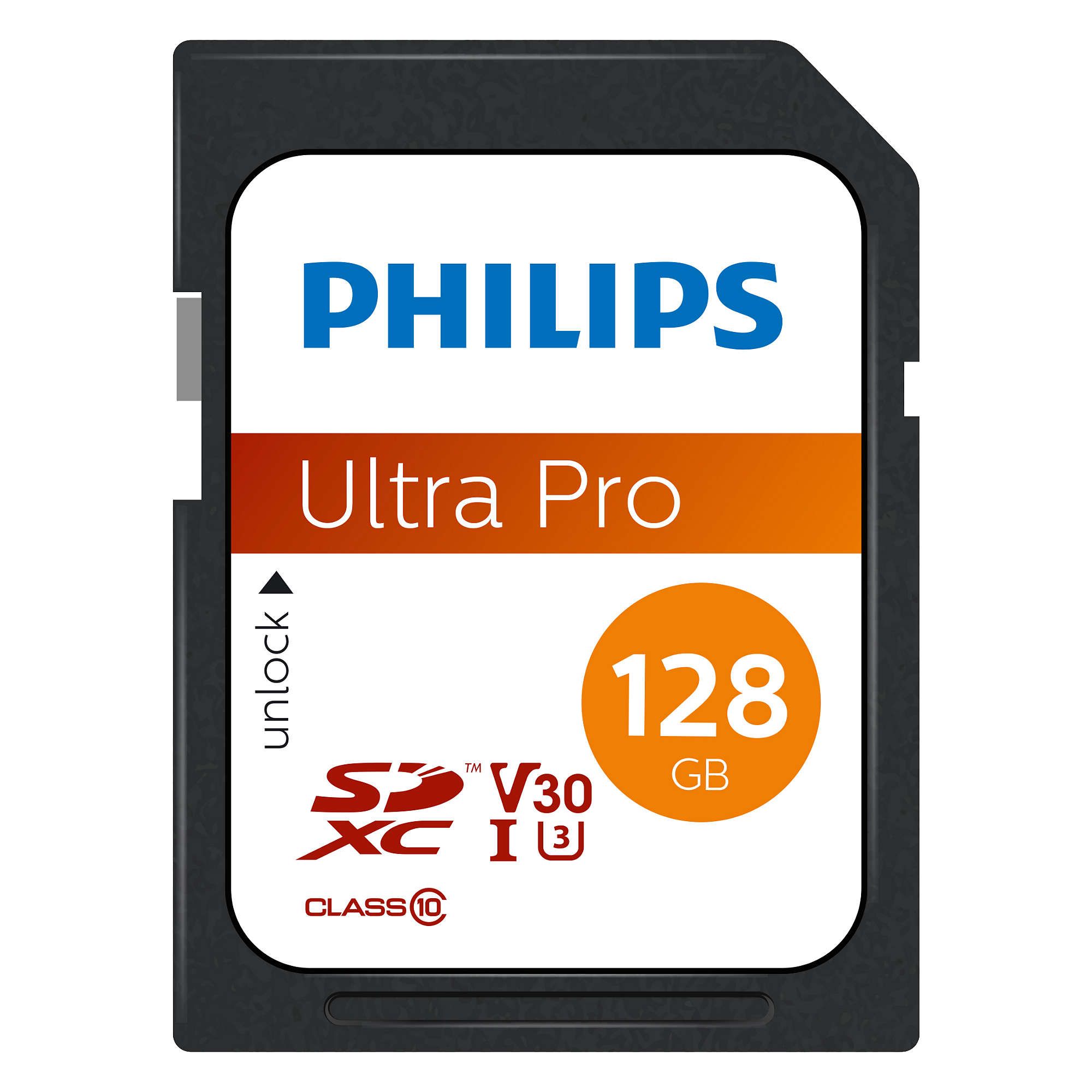 Philips FM12SD65B 128GB SDXC Memory Card - Class 10, UHS-I, V30