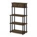 Furinno Besi 5-Tier Industrieel Multifunctioneel Plank Display Rack met Metalen Frame, Smal, Finn Oak