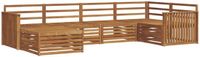 vidaXL - Hoek loungeset - 6 zitplekken - Naturel - Massief Acacia Hout