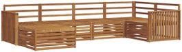 vidaXL - Hoek loungeset - 6 zitplekken - Naturel - Massief Acacia Hout
