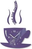 Flexistyle Wandklok Tijd voor Koffie Milka Violet 3D Romeins