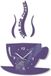 Flexistyle Wandklok Tijd voor Koffie Milka Violet 3D Romeins