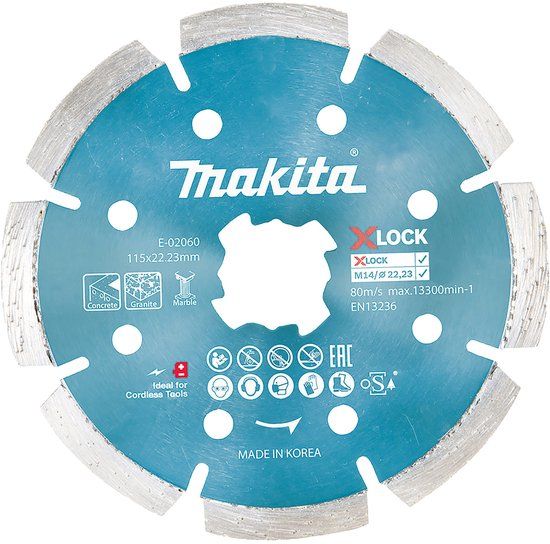 Makita diamantdoorslijpschijf 115 mm X-Lock beton - E-02060