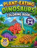 Plant-Eating Dinosaurs Coloring Book