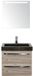 BES LED Seville Badmeubelset 60 cm - Craft Oak - Wastafel Hardsteen Wit Lucca met Sence Spiegel