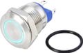 TRU COMPONENTS TC-10090904 GQ12-AF-10E/J/B/24V/S Vandalismebestendige drukschakelaar 48 V/DC 2 A 1x uit/(aan) Moment Blauw IP67 RVS