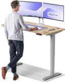 Desktronic HomePro Zit-sta Bureau Elektrisch In Hoogte Verstelbaar, 140x70 cm Bamboo/Grijs