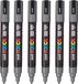 Posca Stiften PC-5M Medium Tip - verfstiften - Donkergrijs - 6 stuks