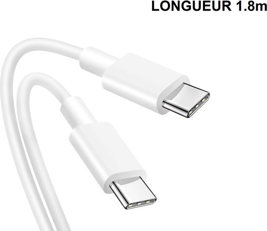 DLH USB-C TO USB-C CABLE - USB 2.0 LENGTH 1.8M 3.25A MAX (65W MAX), 1,8 m, USB C, USB C, USB 2.0, Wit