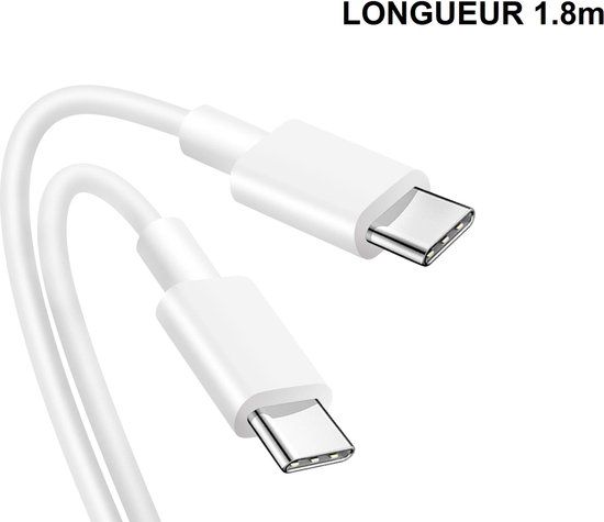 DLH USB-C naar USB-C Kabel - 1.8m - 65W - Wit