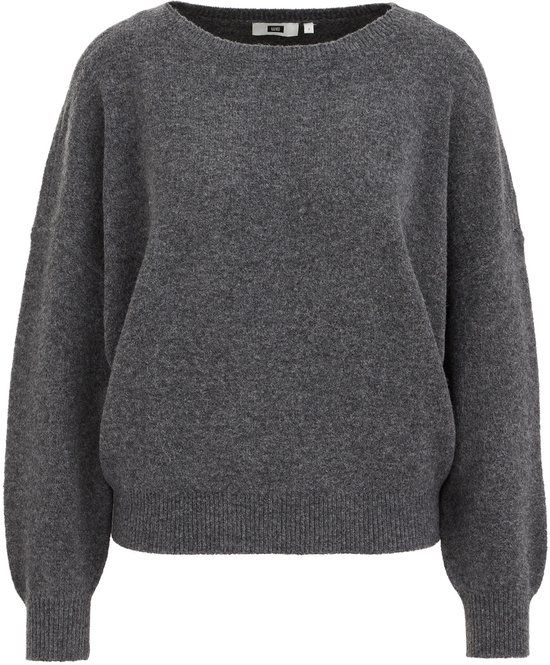 WE Fashion Dames oversized trui van wolmix met boothals