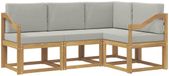 vidaXL Buiten bankenset 4 st Wit en Lichtgrijs Polyester
