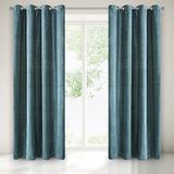 Eurofirany Claire Gordijn Chenille Gladde oogjes Trend Elegant Hoogwaardige Slaapkamer Woonkamer, Donkergroen, 140x250 cm