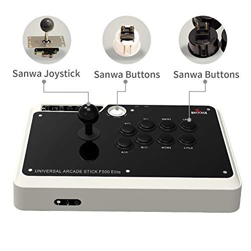 MayFlash Arcade Stick F500 Elite met Sanwa-knoppen en Sanwa-joysticks voor PS4 / PS3 / Xbox One / Xbox 360 / Nintendo Switch / Android / pc Windows / Neogeo mini