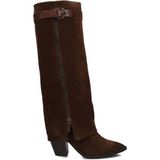 Lina Locchi Hoge Laarzen Dames Aw448, Maat: 37, Materiaal: Suède, Kleur: Bruin