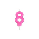 Homéa Birthday Candle Glitter Number 8 H 7.5 cm Pink