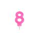 Homéa Birthday Candle Glitter Number 8 H 7.5 cm Pink