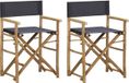 vidaXL Regisseursstoelen 2 st inklapbaar donkergrijs bamboe en stof