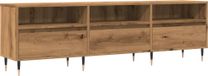 Meuble TV couleur chêne artisanal 150x30x44,5 cm Bois traité