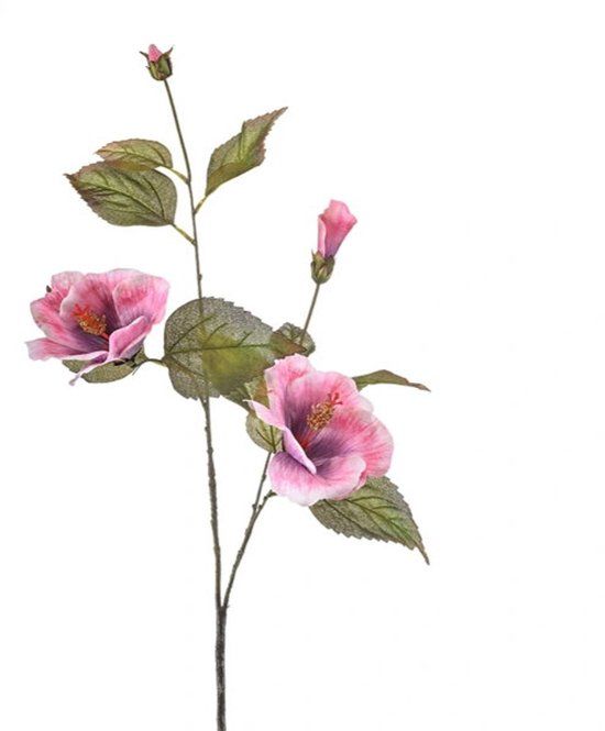 Hortus Kunstbloem hibiscus pink, 100 cm