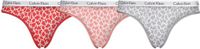 Calvin Klein 3-pack dames slips rood/roze/grijs