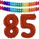 Folat Ballon d'anniversaire en aluminium - 85 ans - rouge - 86 cm - ballon chiffre grand - incl 2x guirlandes de fête