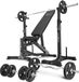 Marbo Sport Banc d'haltères MS30 2.0 avec supports d'haltères et bras de sécurité - set d'haltères de 83 kg avec disques en fonte