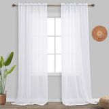 KOUFALL 108 Inch Lange Witte Transparante Gordijnen