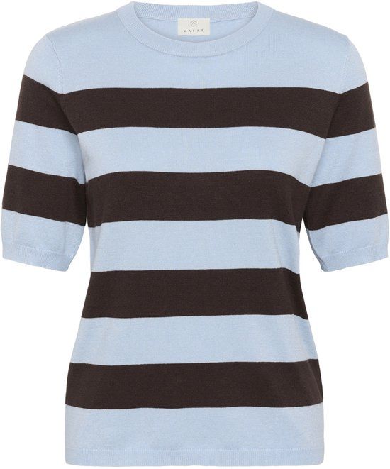 Kaffe T-Shirt LIZZA STRIPED KAFFE BLUE FOG/BROWN
