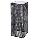Casablanca Retino-zuil van glas en metaal, zwart, hoogte 100 cm, breedte 27 cm, decoratieve zuil
