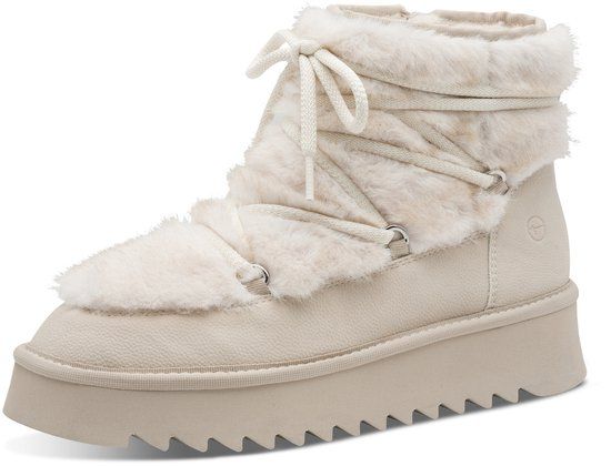 Tamaris dames enkellaars met plateauzool 1-26475-45 418 warme voering Beige