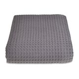 Allure Wafeldeken, 100% katoen luxe dubbele sprei, 175 x 225cm (houtskoolgrijs)