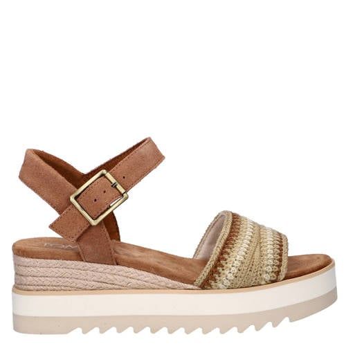 Toms Diana sandalen plateauzool beige multi