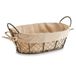 Zeller Countrystyle Bread Basket with Handles, Wire/Linen, Brown/Beige, 30 x 21 x 11 cm
